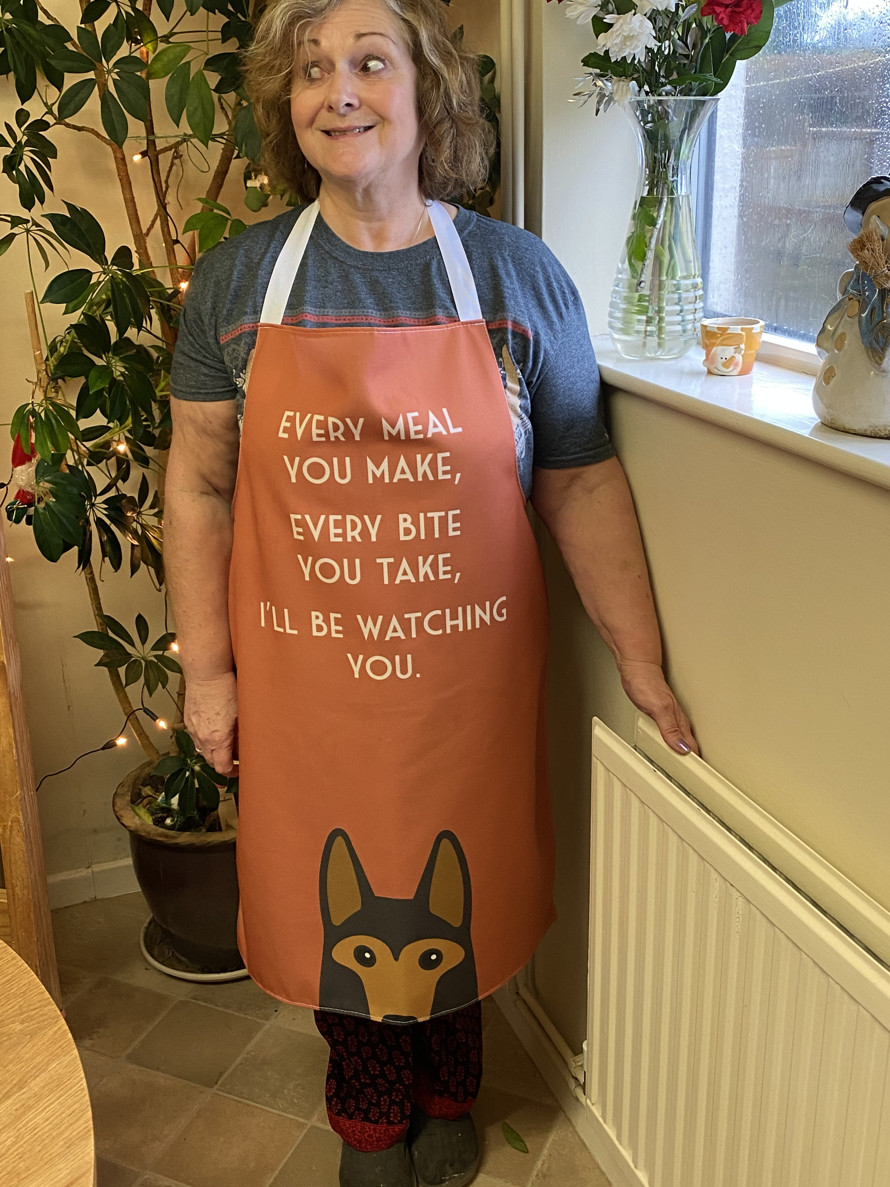 Customer photo of I'll Be Watching You: Personalized Lhasapoo Apron