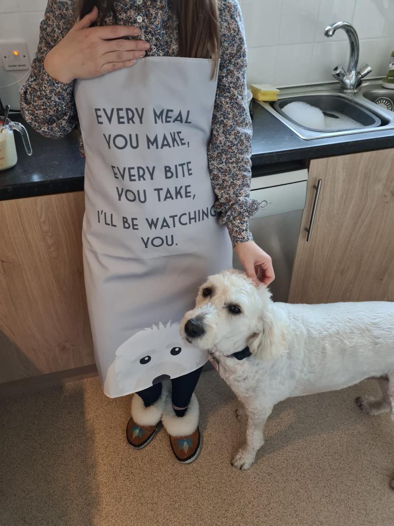 Customer photo of I'll Be Watching You: Personalized Lhasapoo Apron