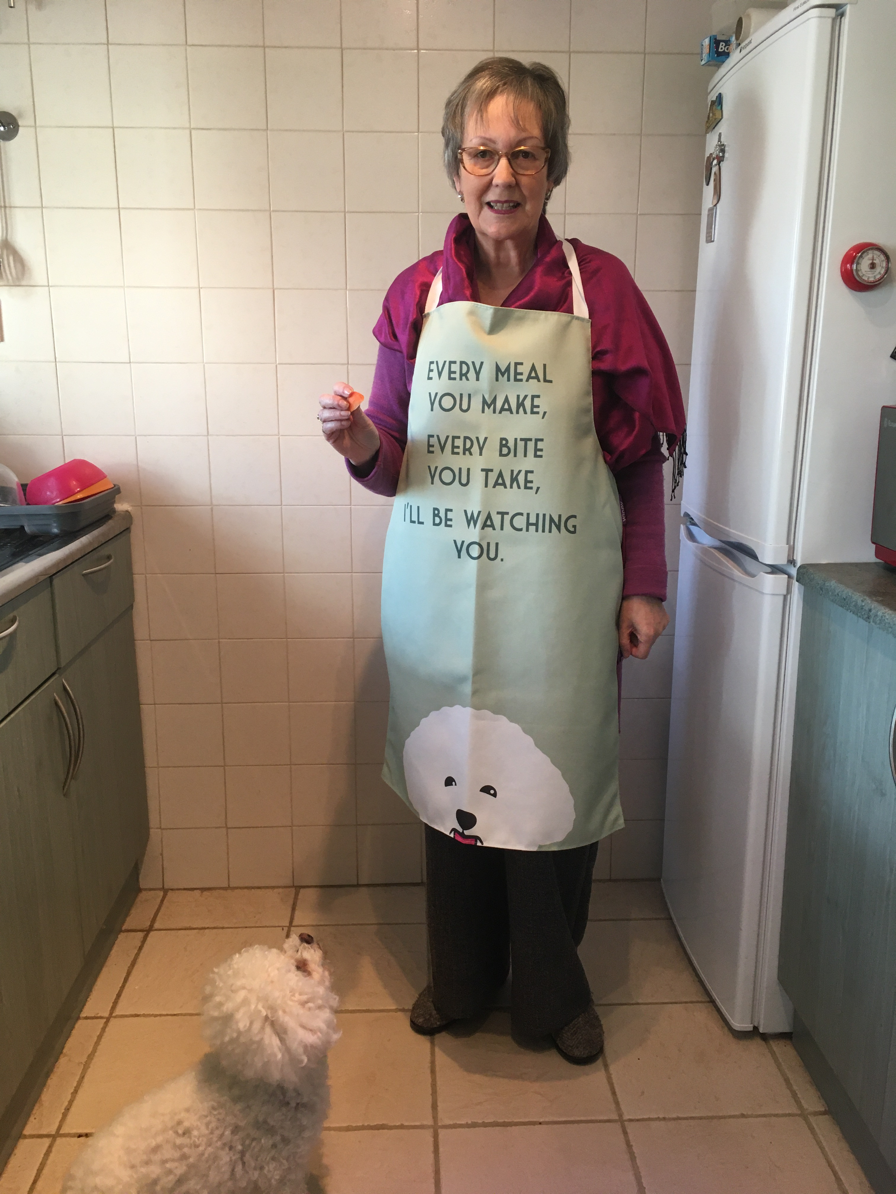 Customer photo of I'll Be Watching You: Personalized Lhasapoo Apron