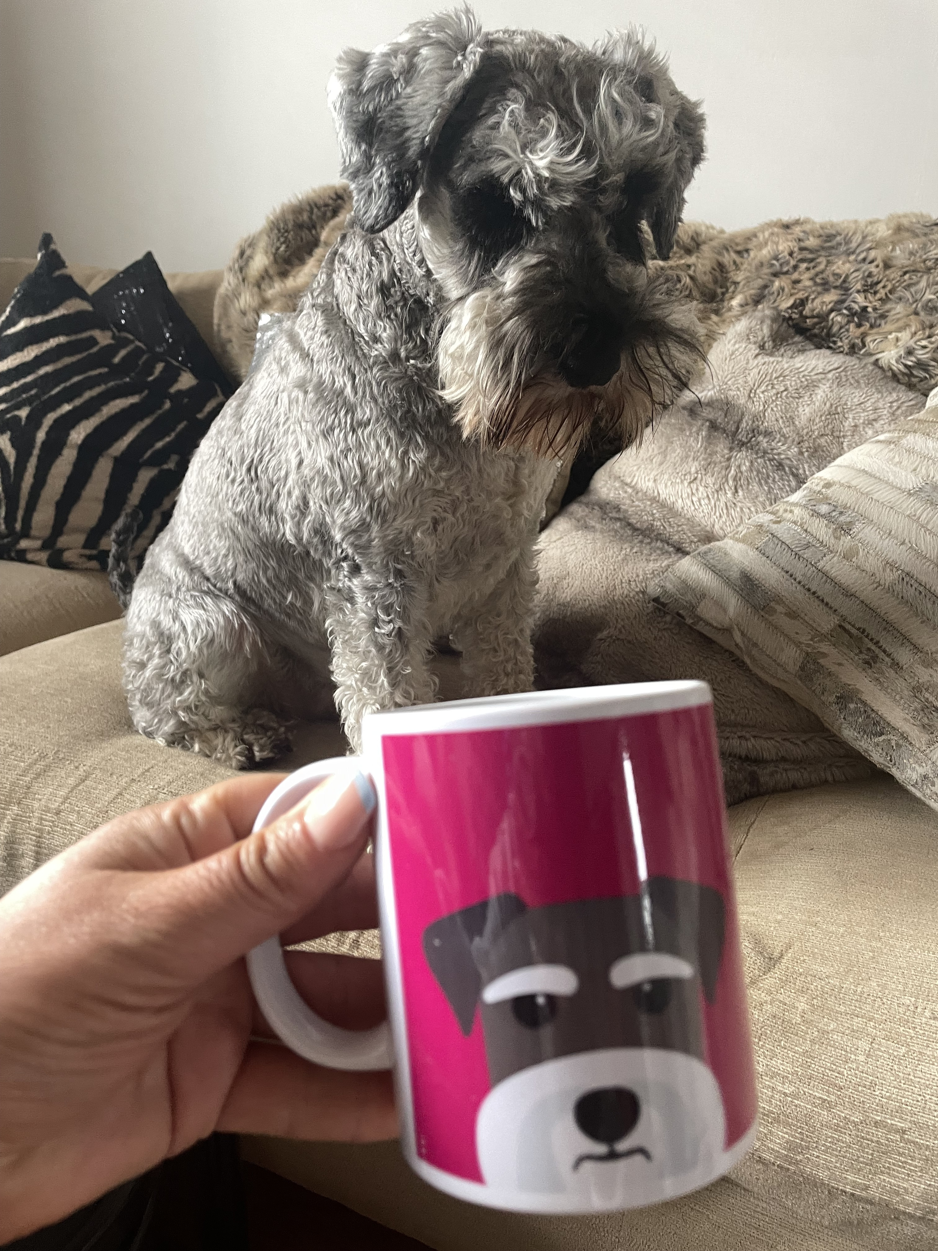 Customer photo of Peeking Icon: Personalized Lhasapoo Mug