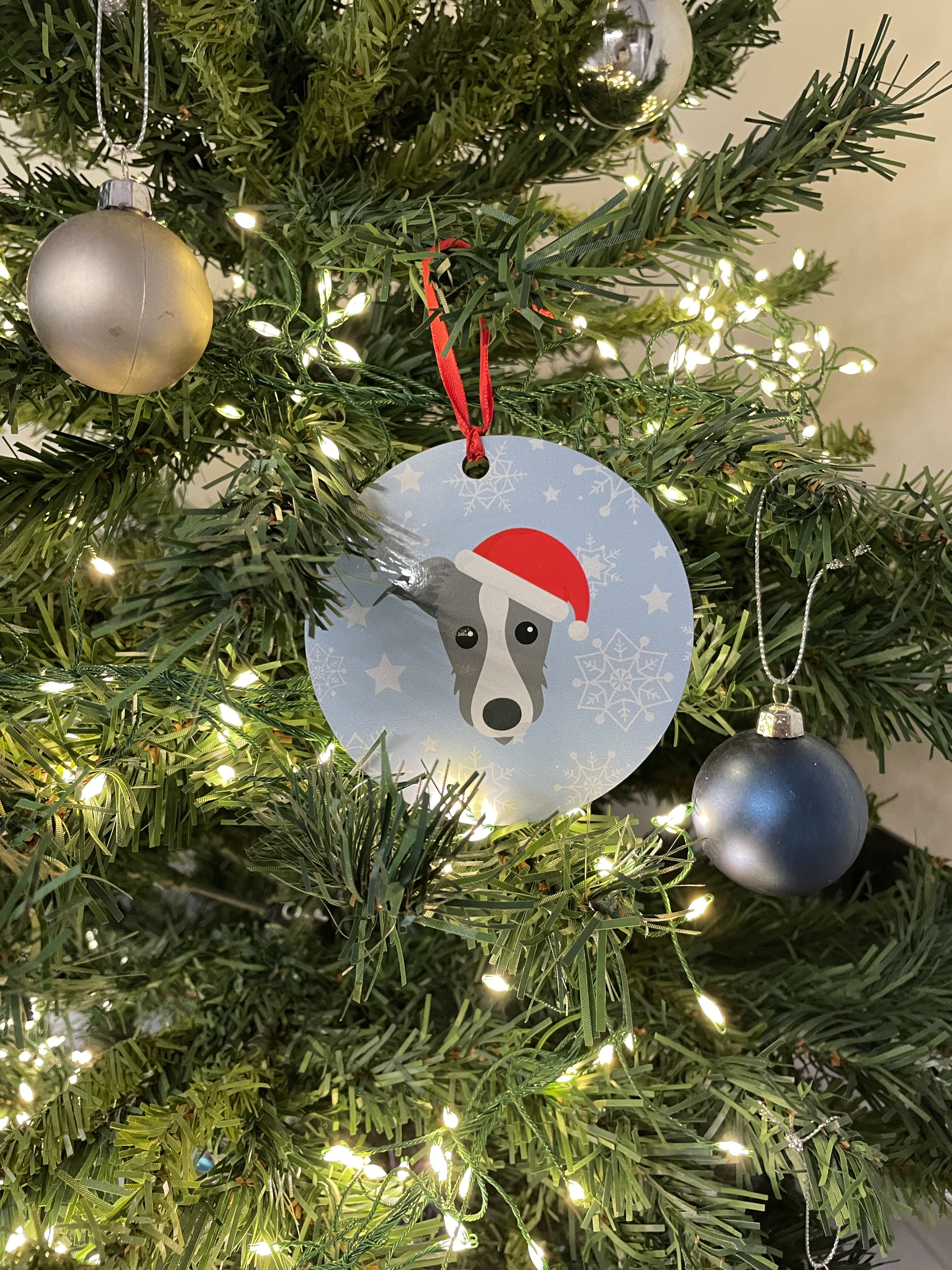 Customer photo of Snowflake: Personalised Dog Christmas Decoration