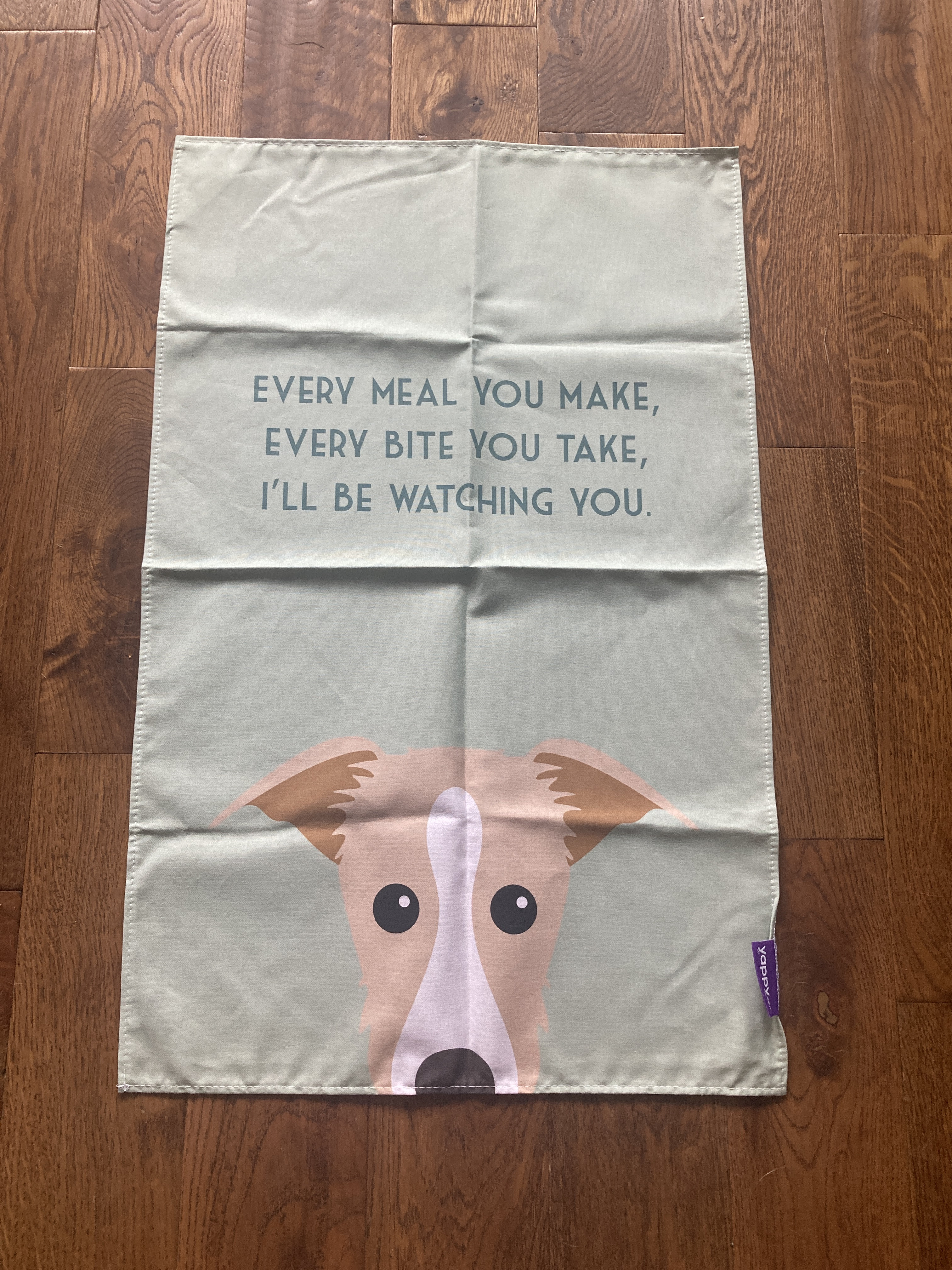 Customer photo of 'I'll Be Watching You' - Personalized Plott Hound Dish Towel