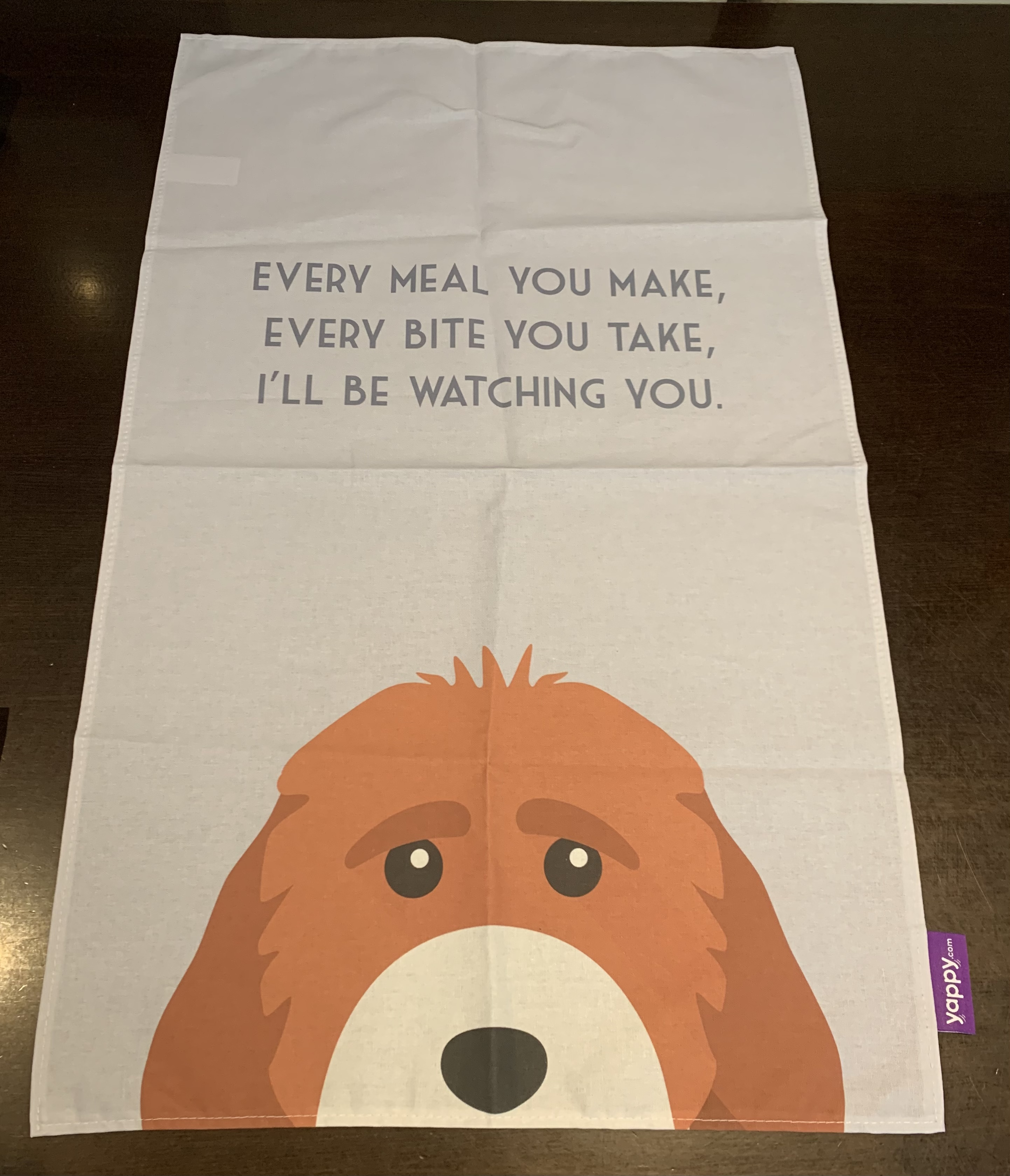 Customer photo of 'I'll Be Watching You' - Personalized Plott Hound Dish Towel