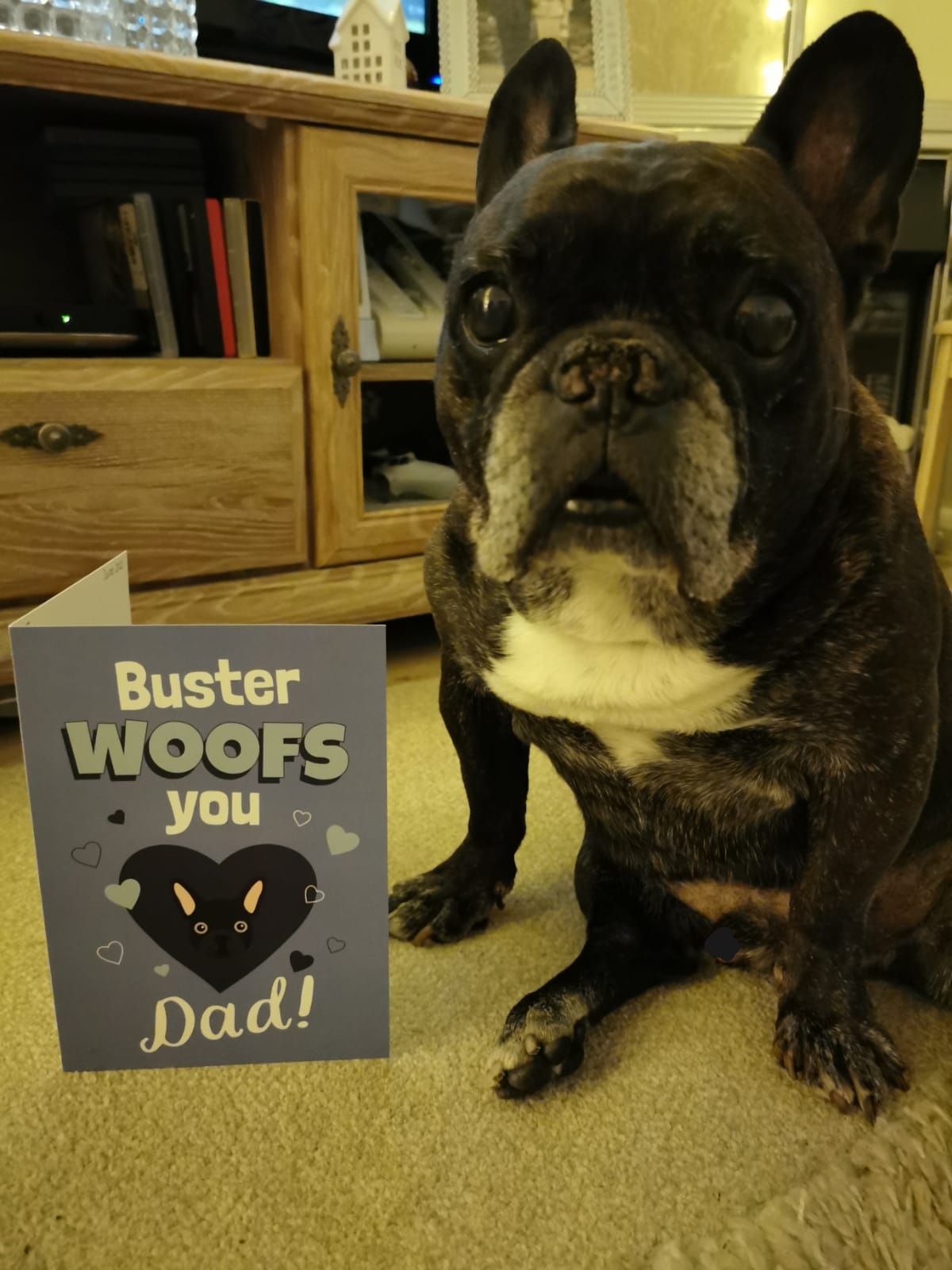 Customer photo of 'I Woof You Dad' - Personalised Dog Card