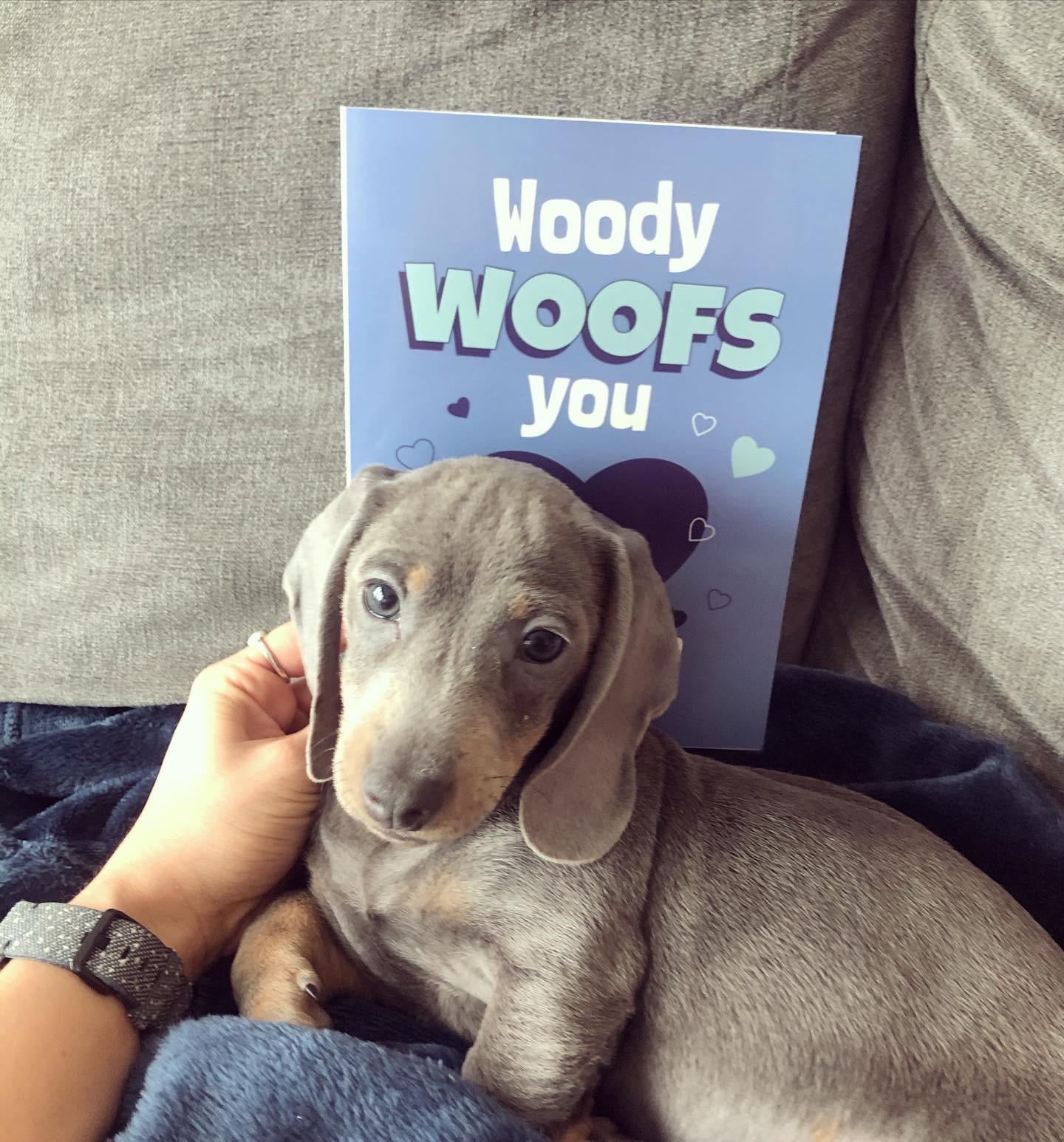 Customer photo of 'I Woof You Dad' - Personalised Dog Card