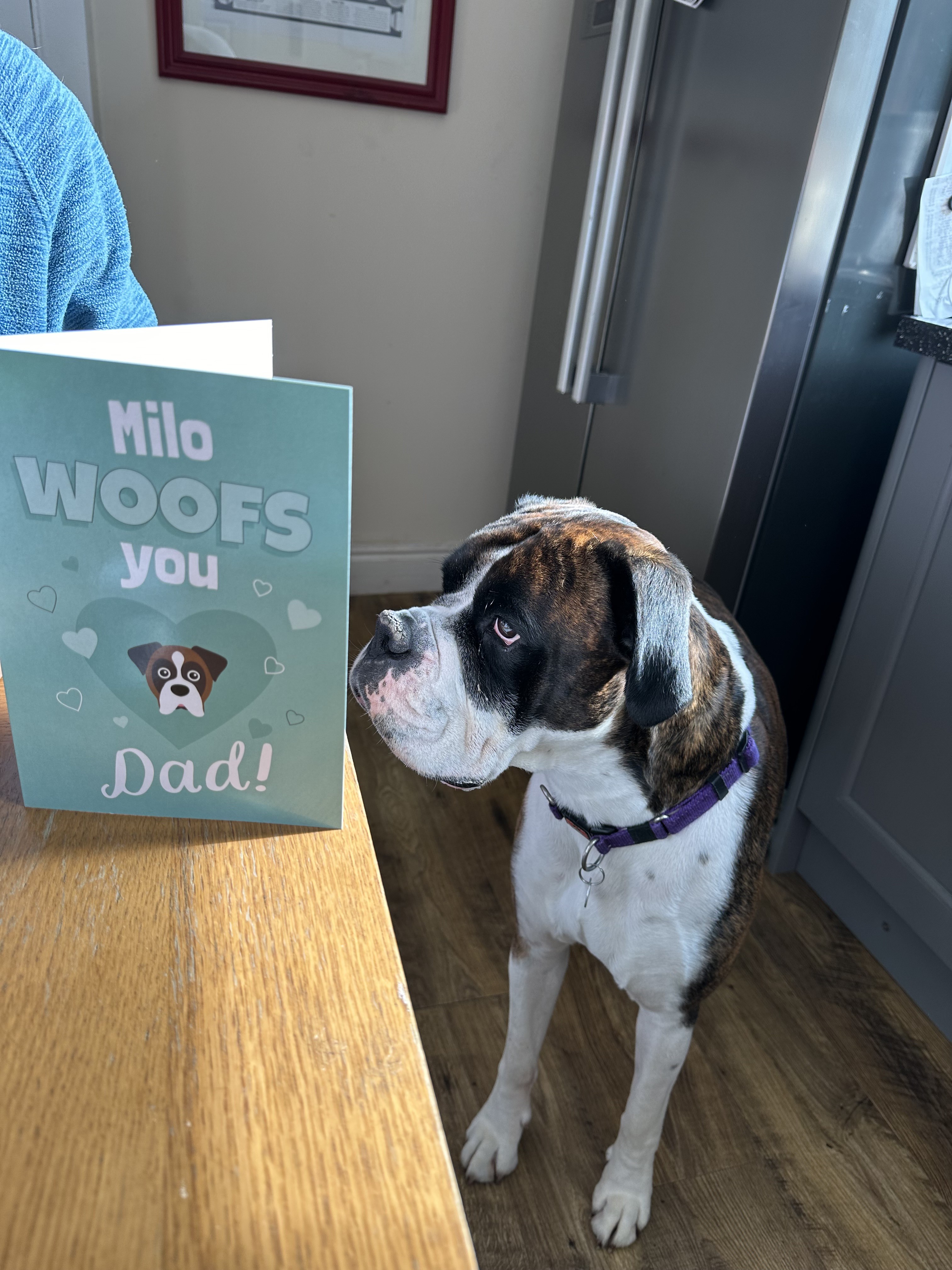 Customer photo of 'I Woof You Dad' - Personalised Dog Card