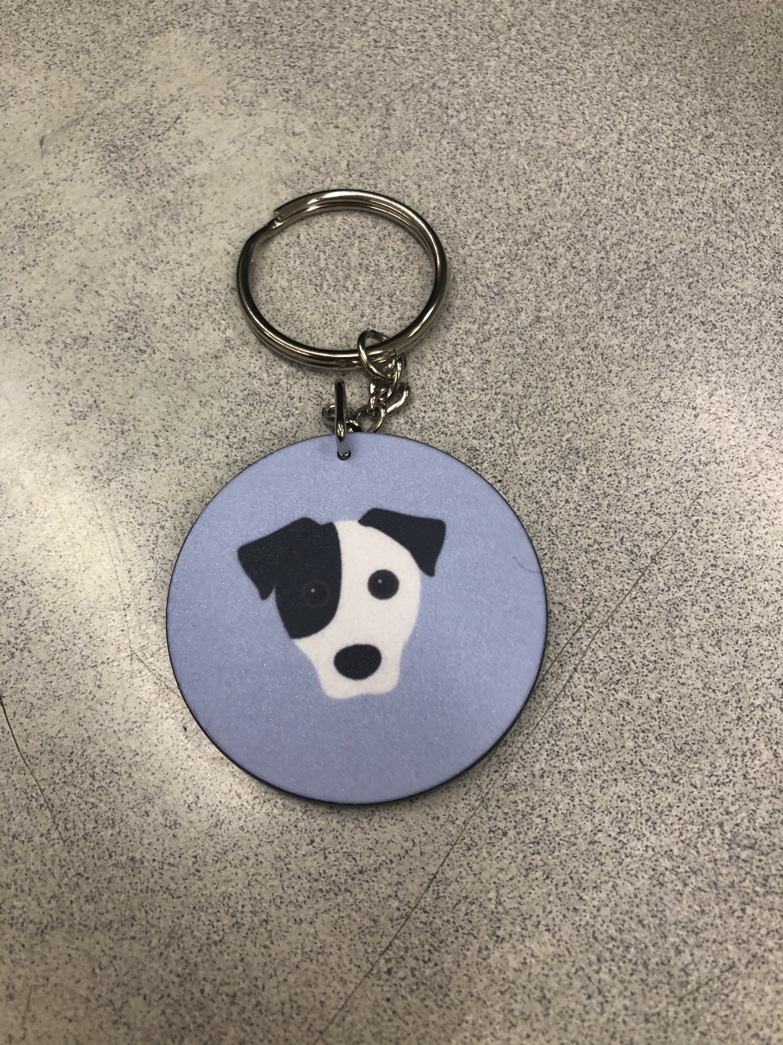 Customer photo of 'This Human Belongs to...' - Personalized Double-sided keychain