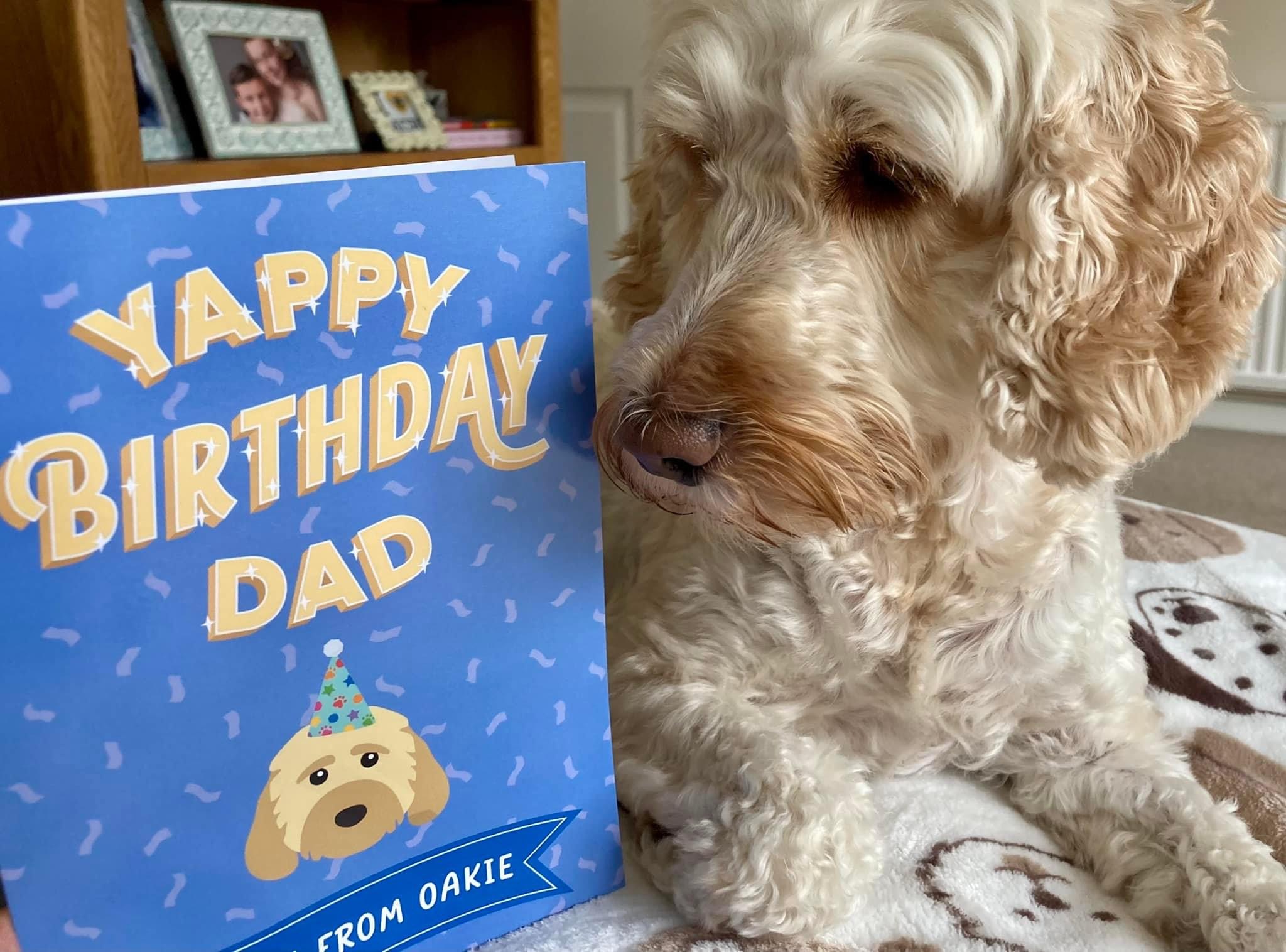 Customer photo of Yappy Birthday Dad: Personalised Great Pyrenees Card