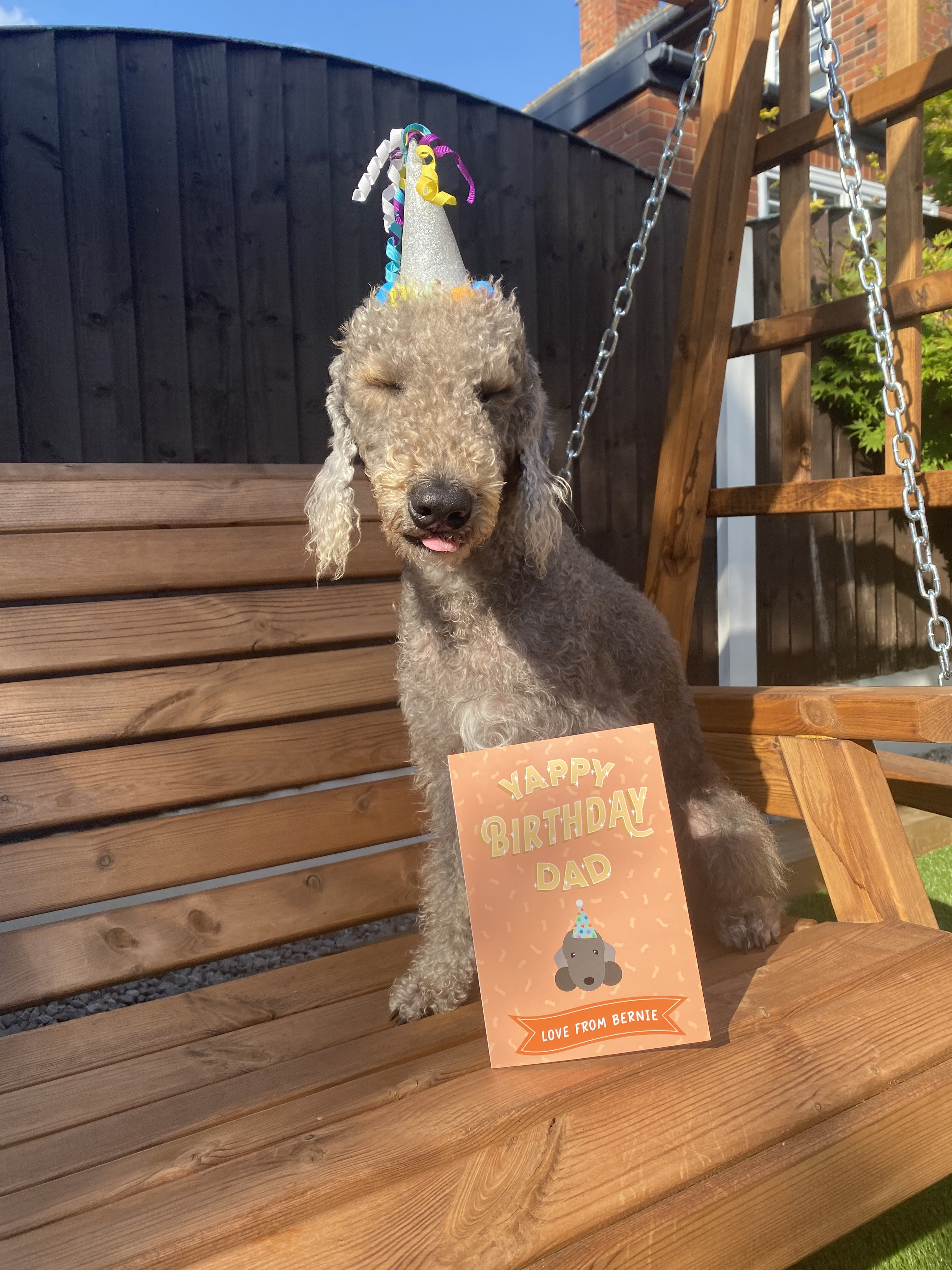 Customer photo of Yappy Birthday Dad: Personalised Great Pyrenees Card