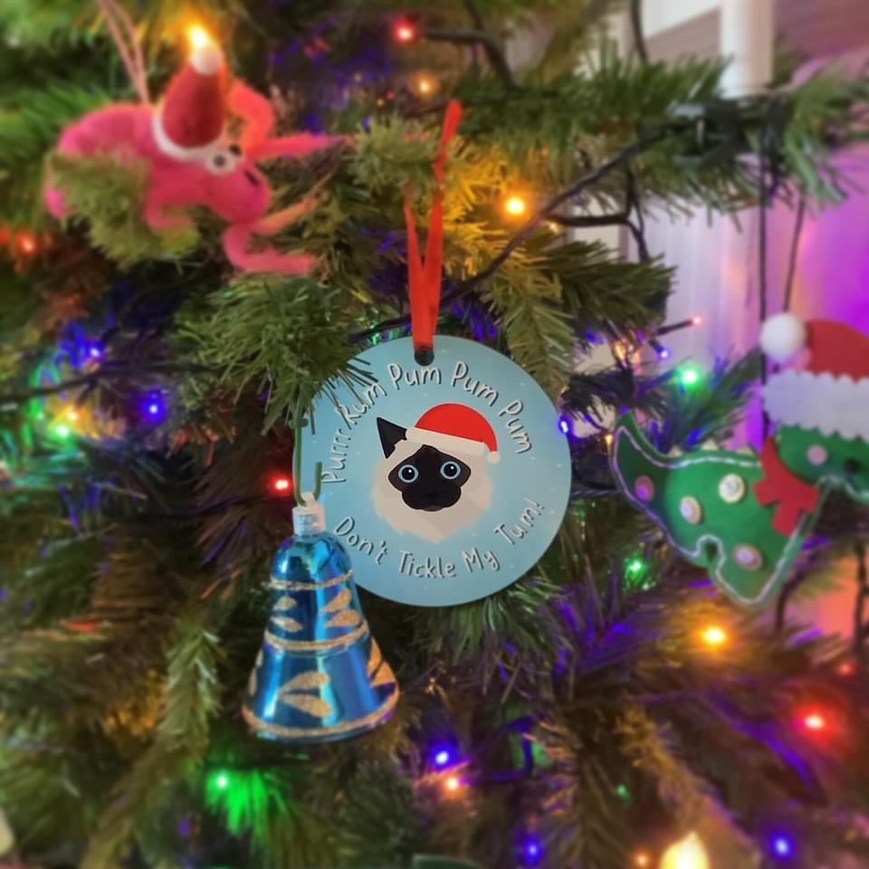 Customer photo of Purrr Rum Pum Pum Pum: Personalised Cat Christmas Decoration