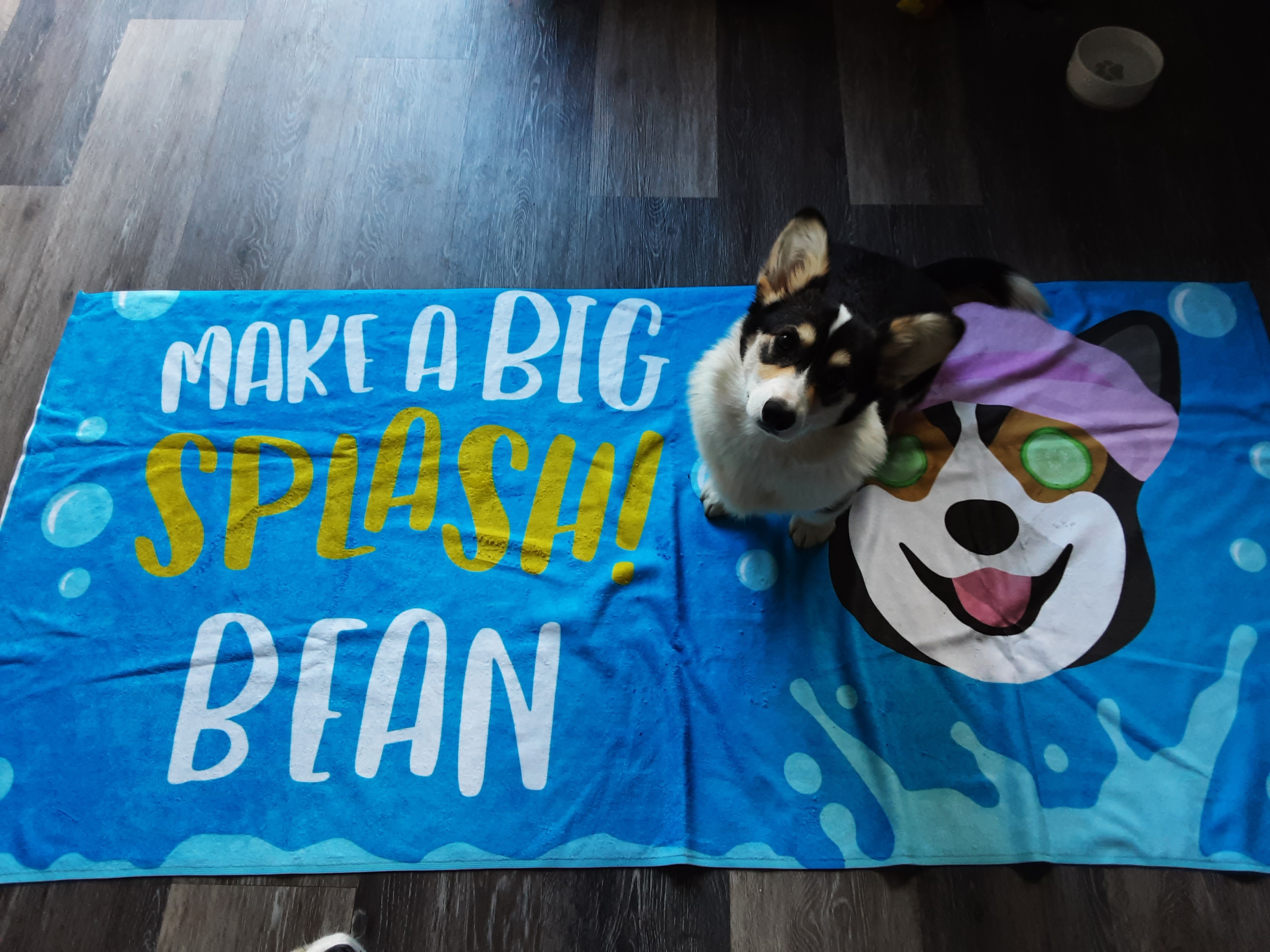 Customer photo of Make a BIG Splash: Personalised Dog Towel