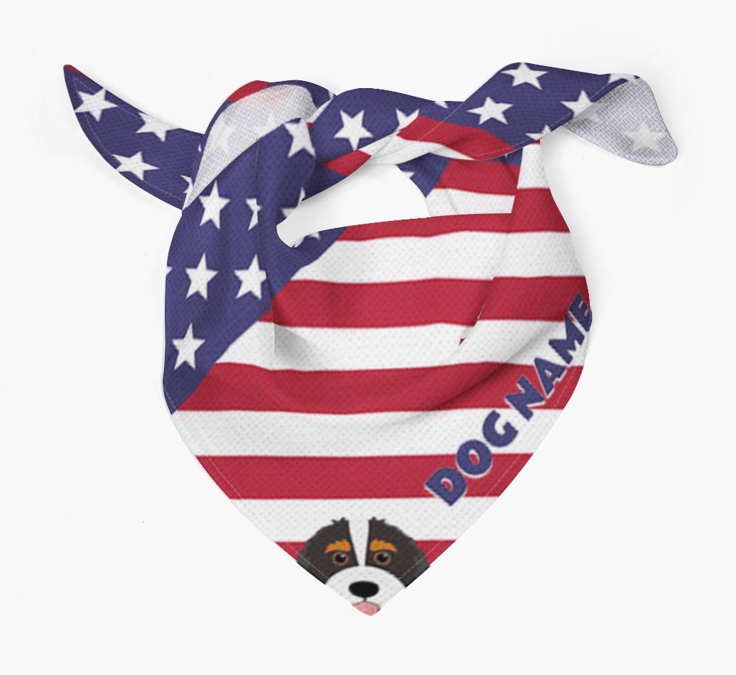 Personalized Stars and Stripes Bandana for your {breedFullName}