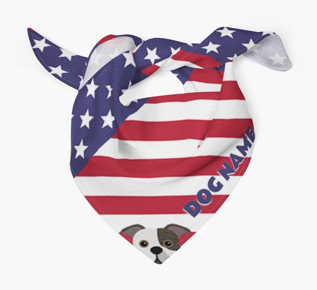 Personalized Stars and Stripes Bandana for your {breedFullName}