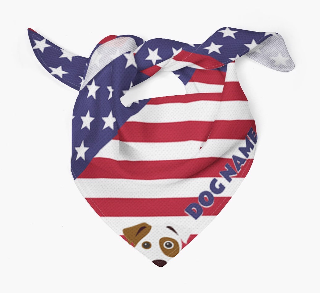 Personalized Stars and Stripes Bandana for your {breedFullName}