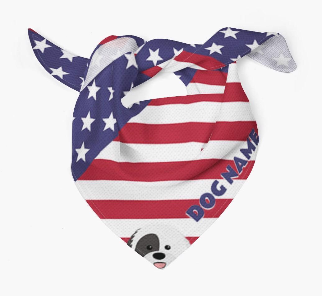 Personalized Stars and Stripes Bandana for your {breedFullName}