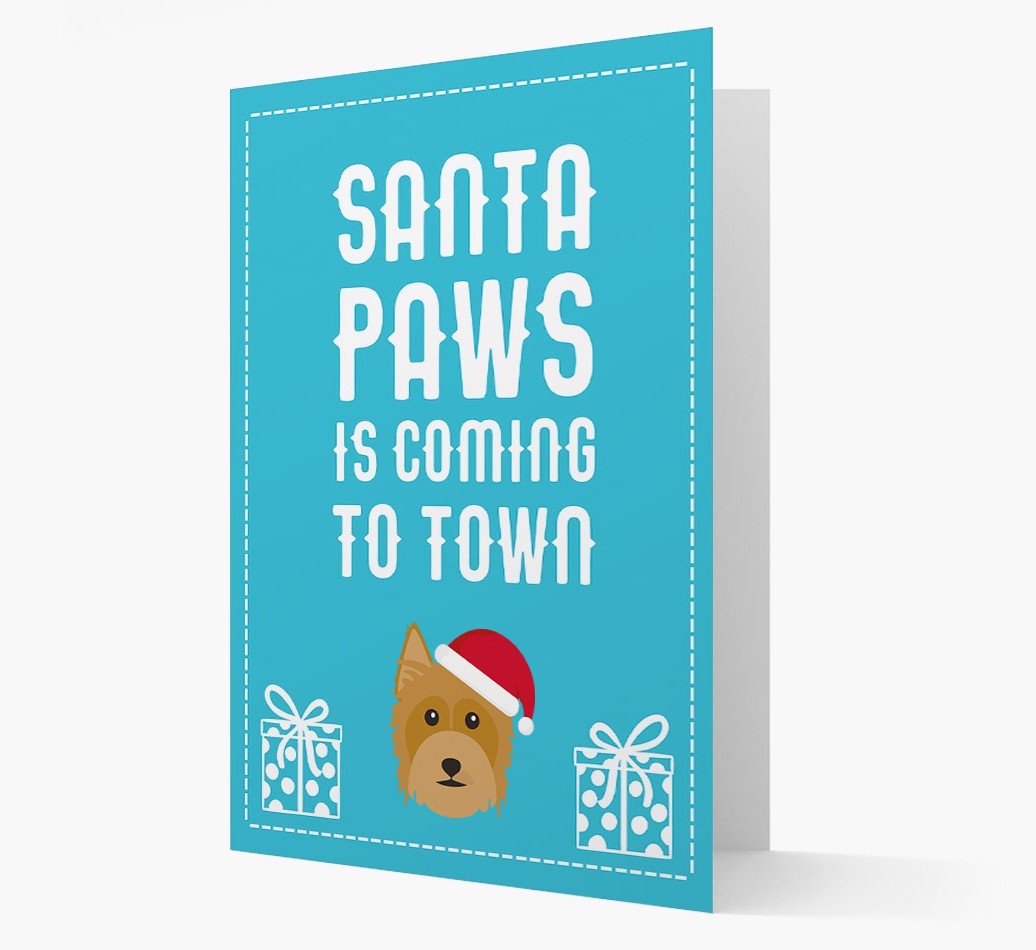 'Santa Paws is coming to town' Card with your {breedFullName} Christmas Icon