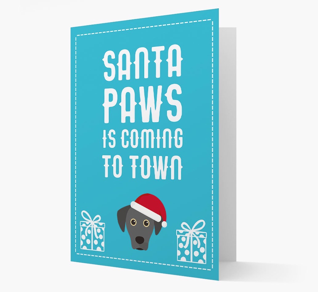 'Santa Paws is coming to town' Card with your {breedFullName} Christmas Icon