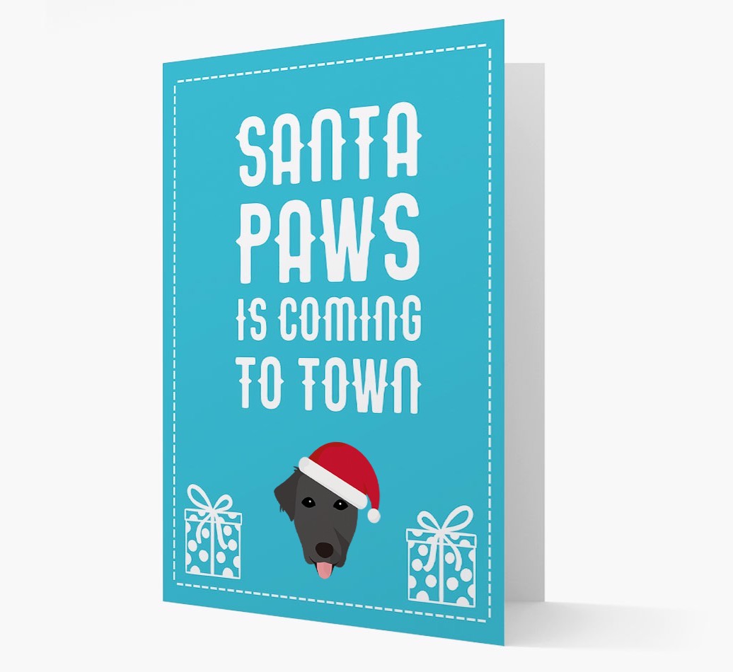 'Santa Paws is coming to town' Card with your {breedFullName} Christmas Icon