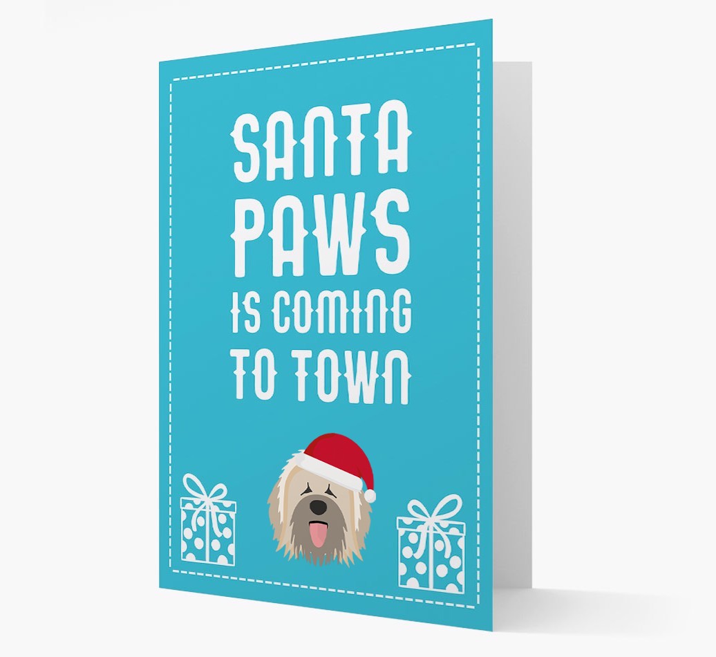 'Santa Paws is coming to town' Card with your {breedFullName} Christmas Icon