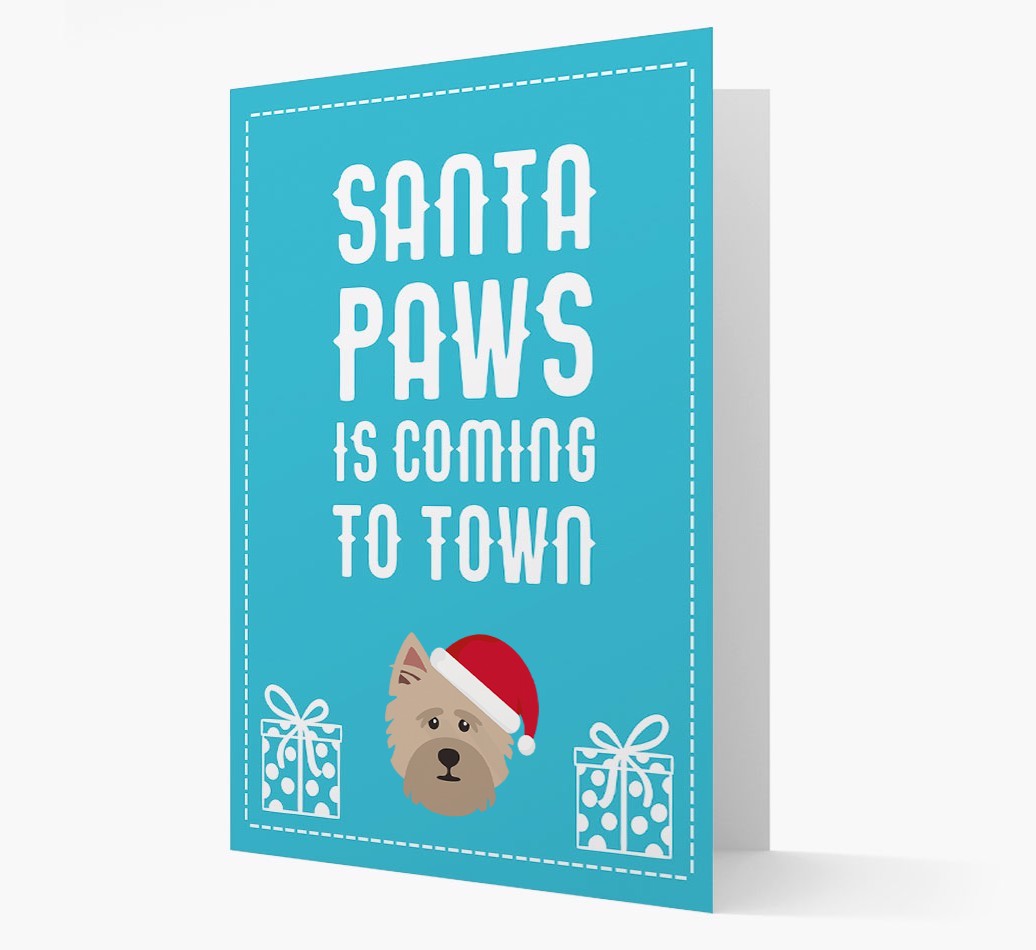 'Santa Paws is coming to town' Card with your {breedFullName} Christmas Icon