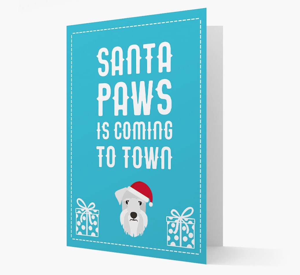 'Santa Paws is coming to town' Card with your {breedFullName} Christmas Icon