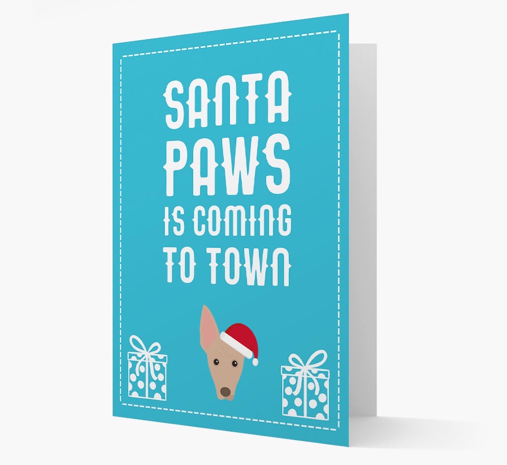 'Santa Paws is coming to town' Card with your {breedFullName} Christmas Icon