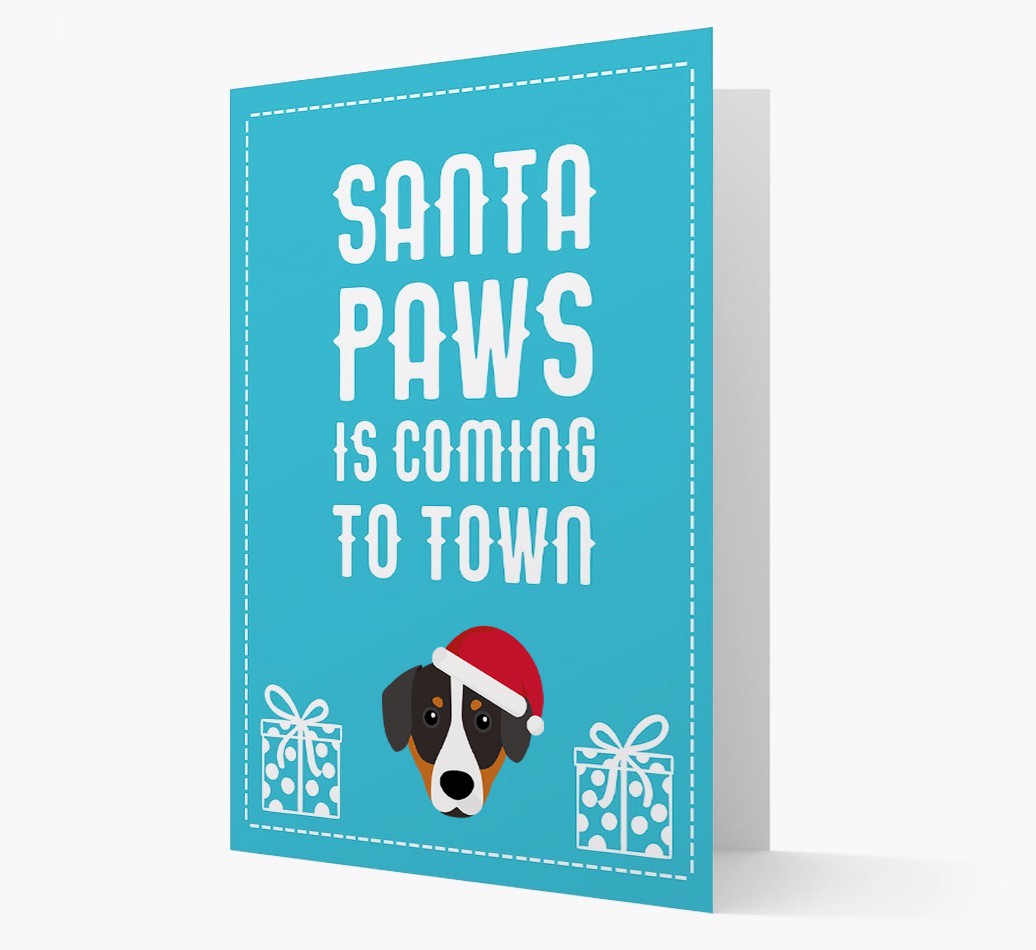 'Santa Paws is coming to town' Card with your {breedFullName} Christmas Icon