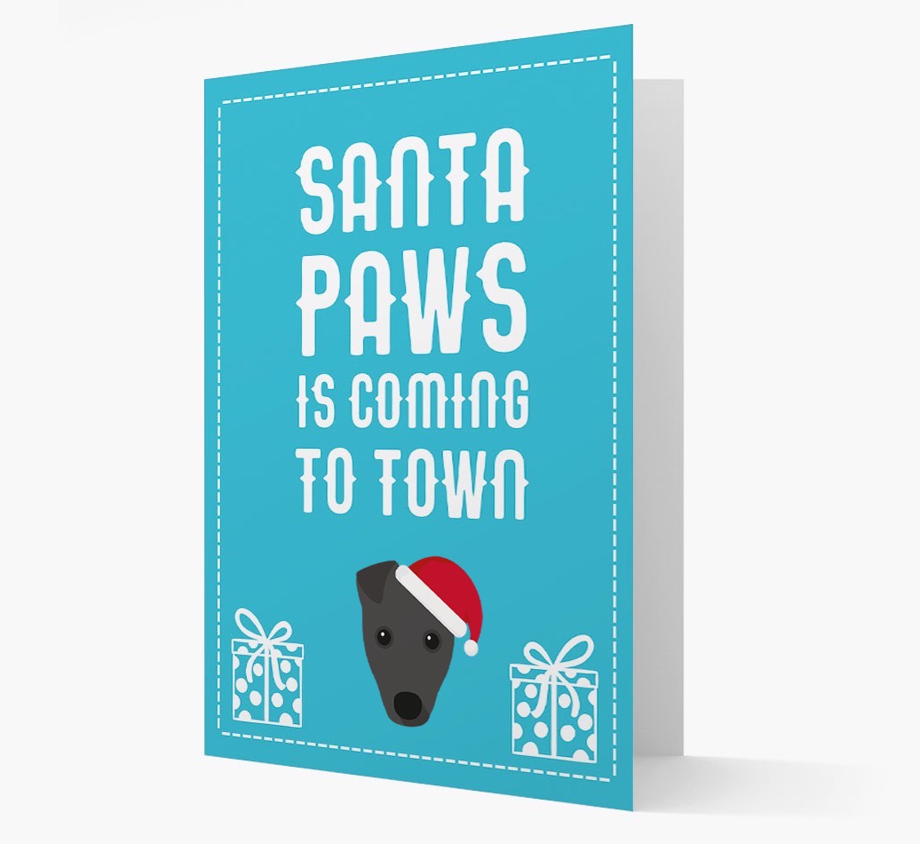 'Santa Paws is coming to town' Card with your {breedFullName} Christmas Icon