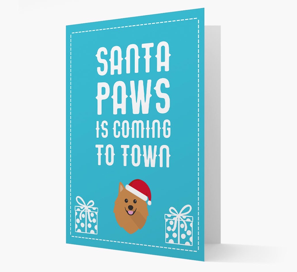 'Santa Paws is coming to town' Card with your {breedFullName} Christmas Icon