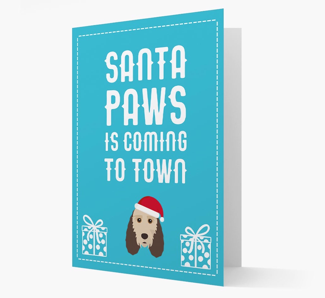 'Santa Paws is coming to town' Card with your {breedFullName} Christmas Icon