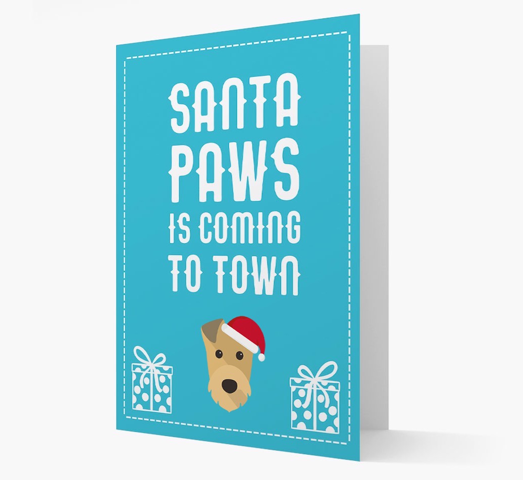 'Santa Paws is coming to town' Card with your {breedFullName} Christmas Icon