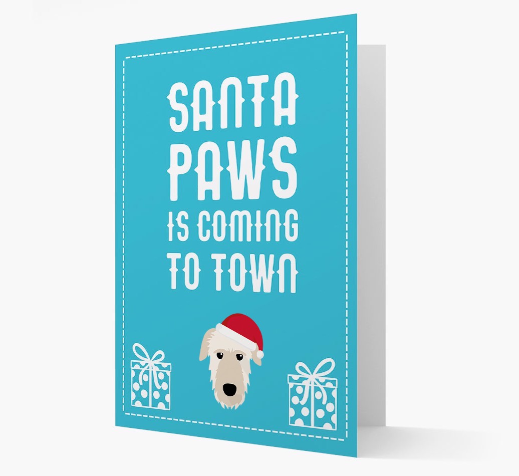 'Santa Paws is coming to town' Card with your {breedFullName} Christmas Icon