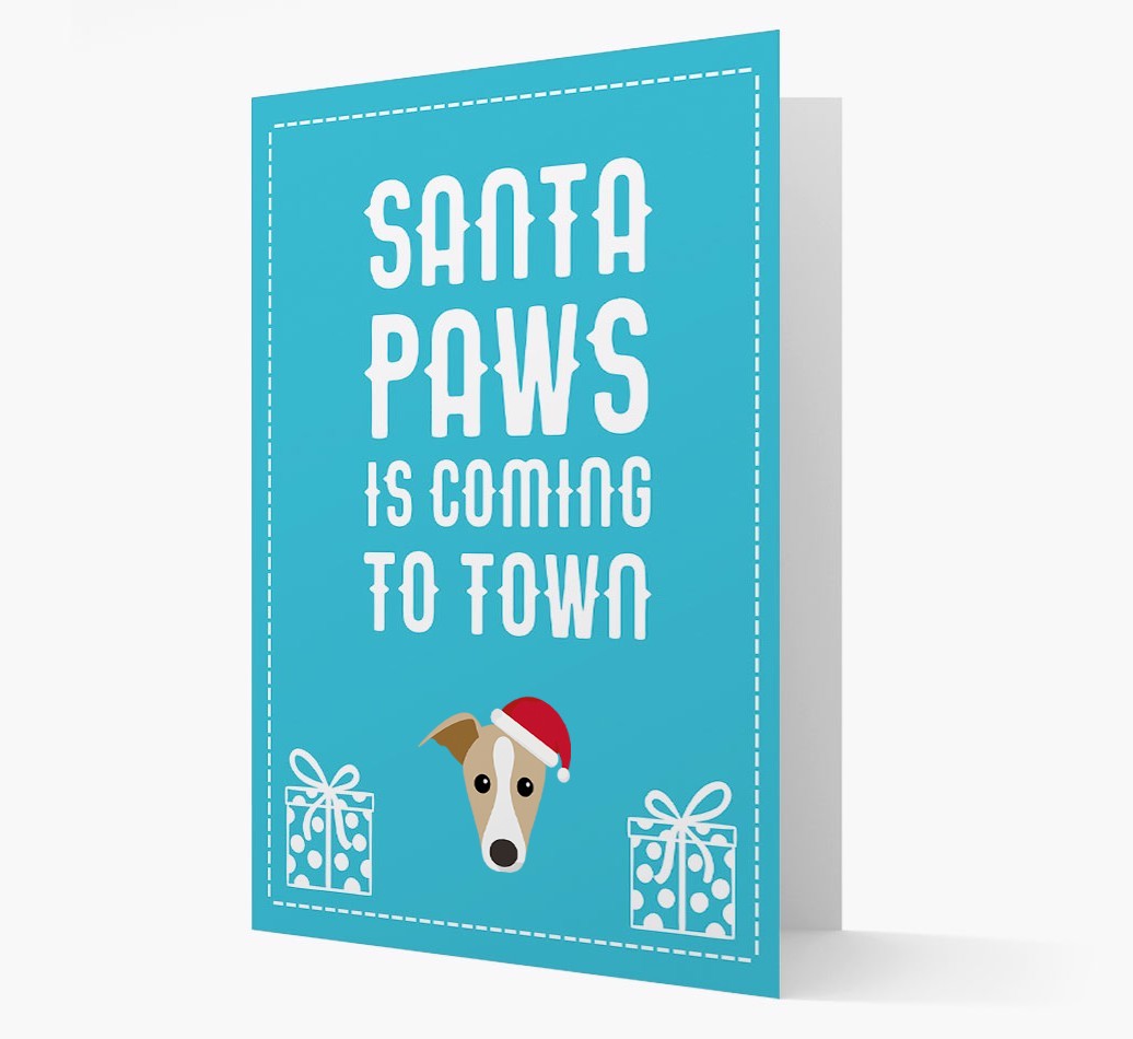 'Santa Paws is coming to town' Card with your {breedFullName} Christmas Icon