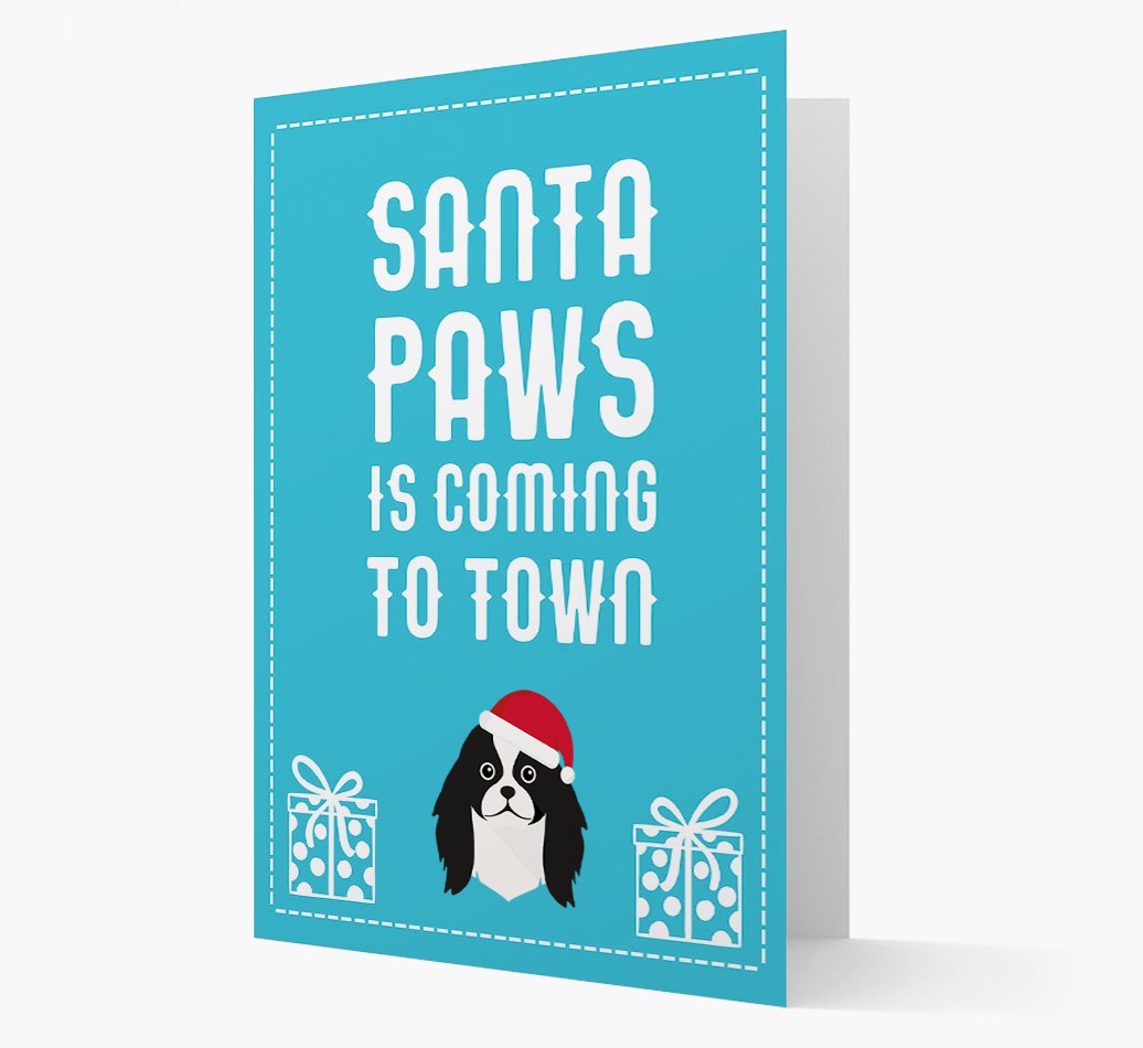 'Santa Paws is coming to town' Card with your {breedFullName} Christmas Icon