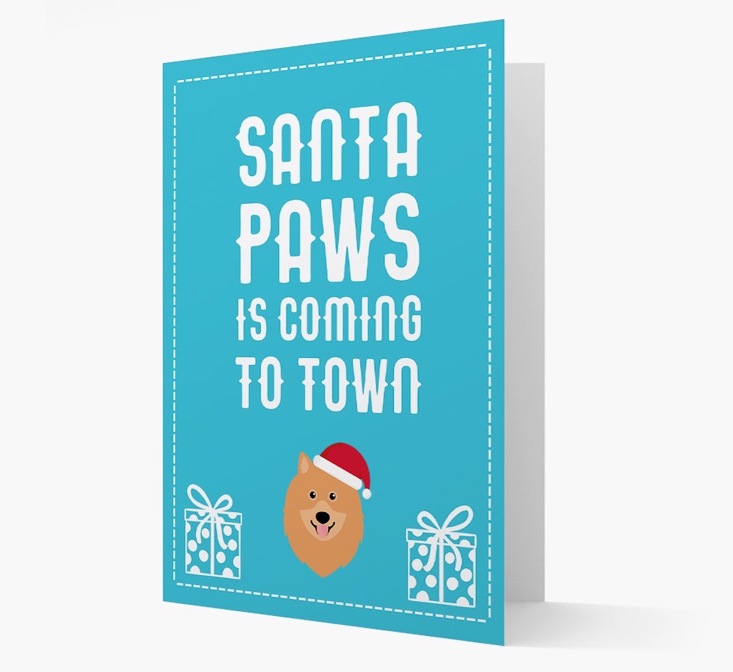 'Santa Paws is coming to town' Card with your {breedFullName} Christmas Icon