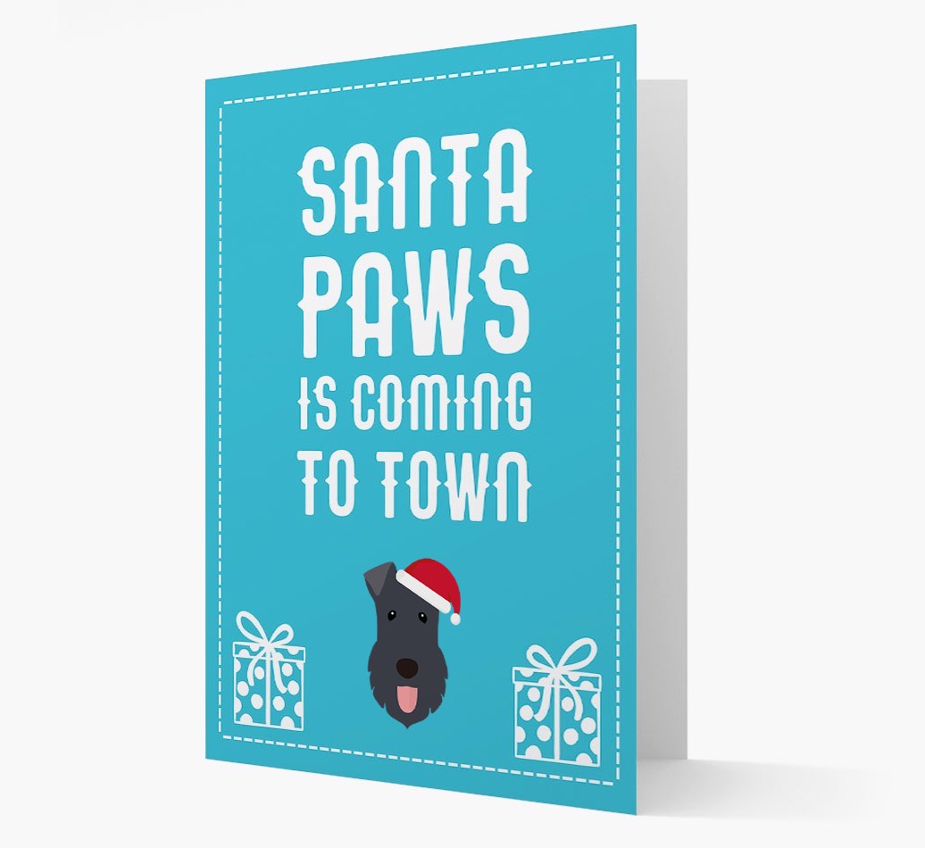 'Santa Paws is coming to town' Card with your {breedFullName} Christmas Icon