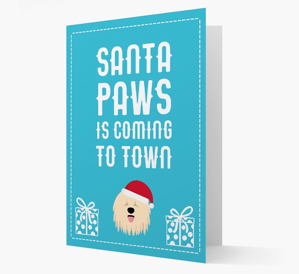 'Santa Paws is coming to town' Card with your {breedFullName} Christmas Icon