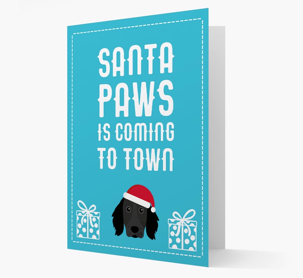 'Santa Paws is coming to town' Card with your {breedFullName} Christmas Icon