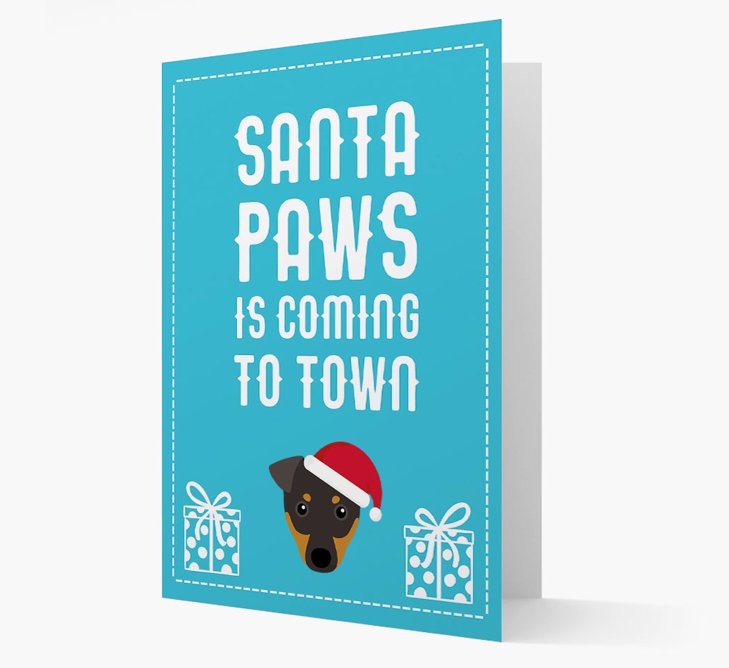 'Santa Paws is coming to town' Card with your {breedFullName} Christmas Icon