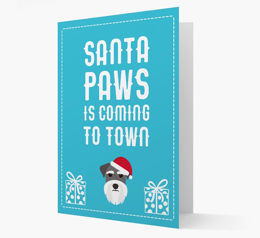 'Santa Paws is coming to town' Card with your {breedFullName} Christmas Icon
