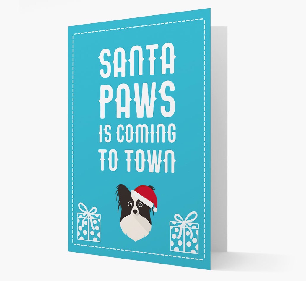 'Santa Paws is coming to town' Card with your {breedFullName} Christmas Icon