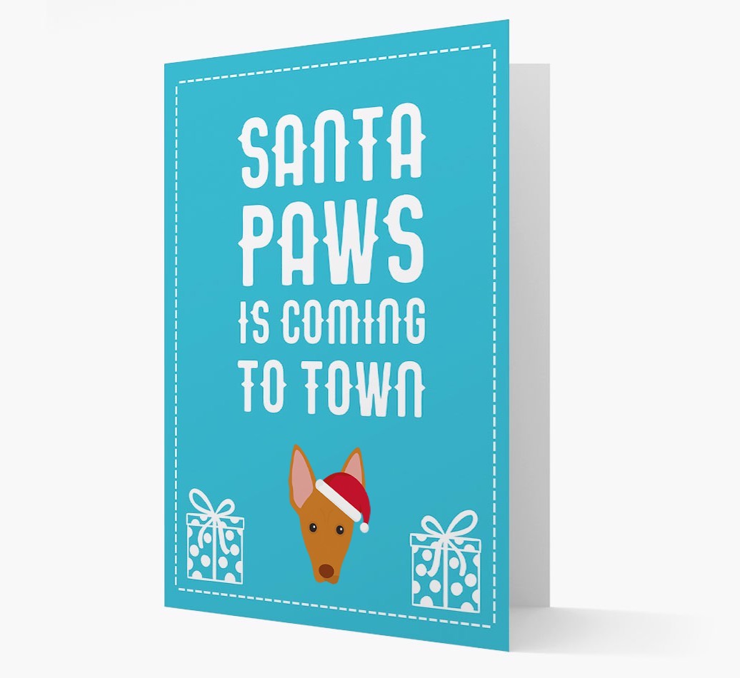 'Santa Paws is coming to town' Card with your {breedFullName} Christmas Icon