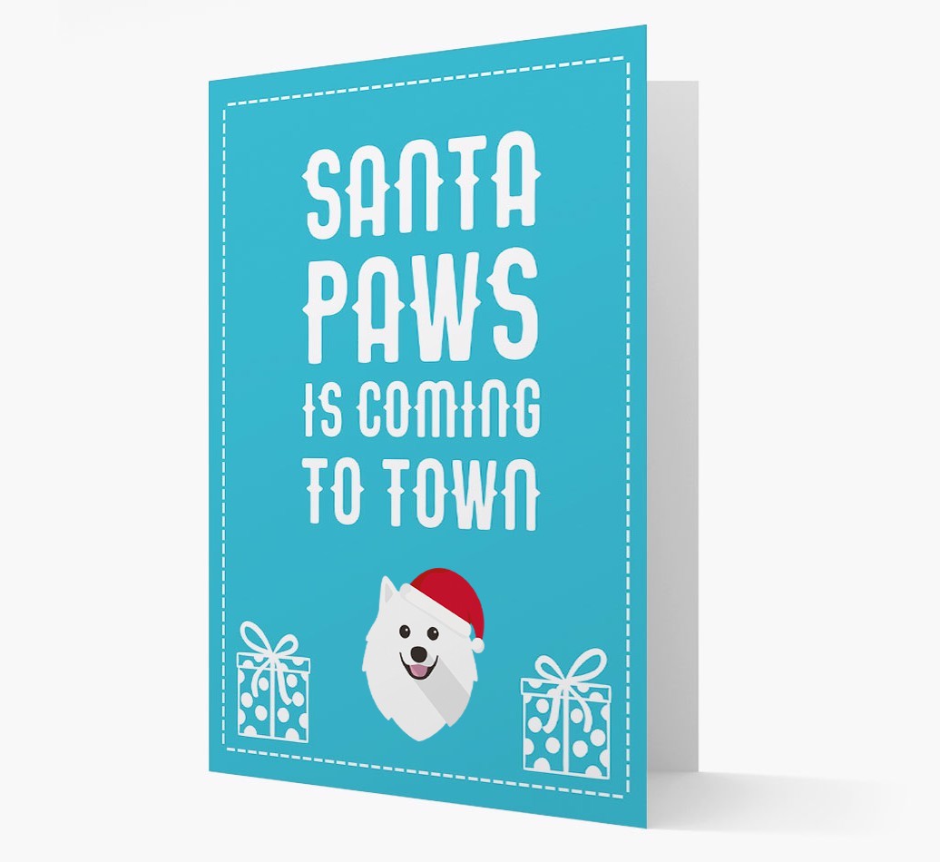 'Santa Paws is coming to town' Card with your {breedFullName} Christmas Icon