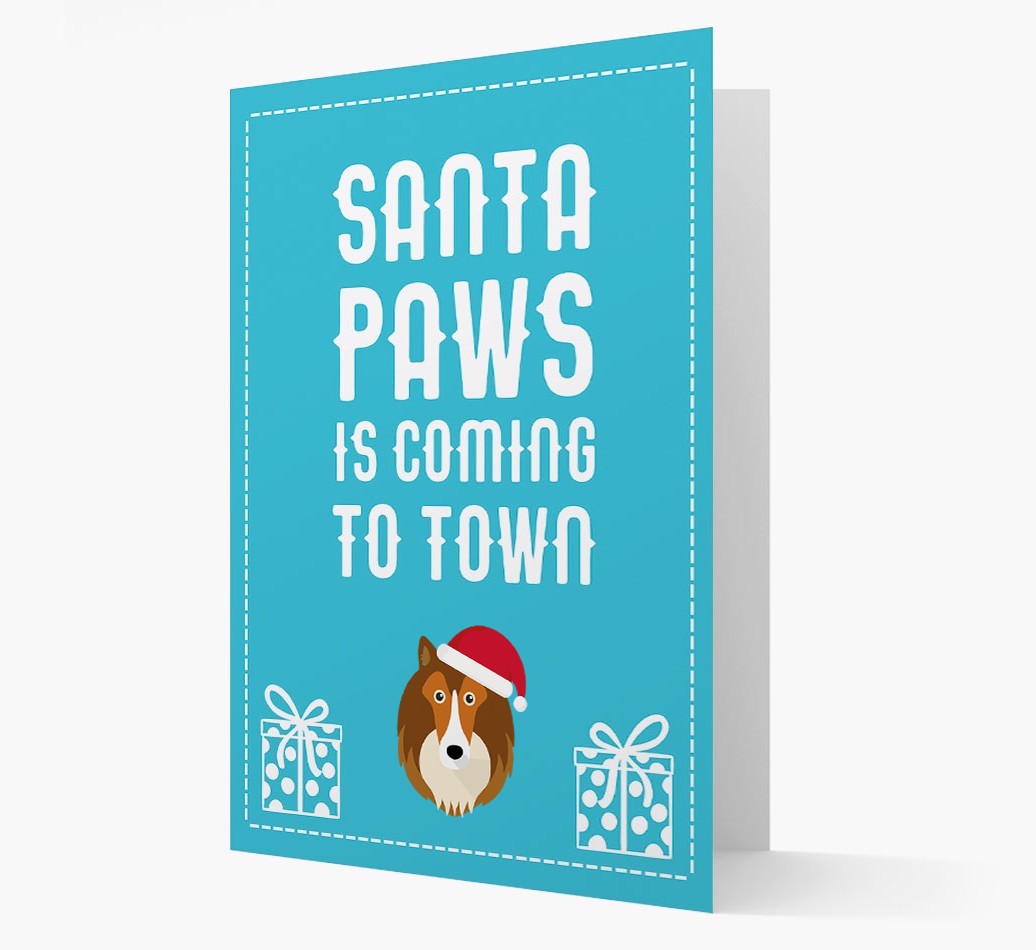 'Santa Paws is coming to town' Card with your {breedFullName} Christmas Icon