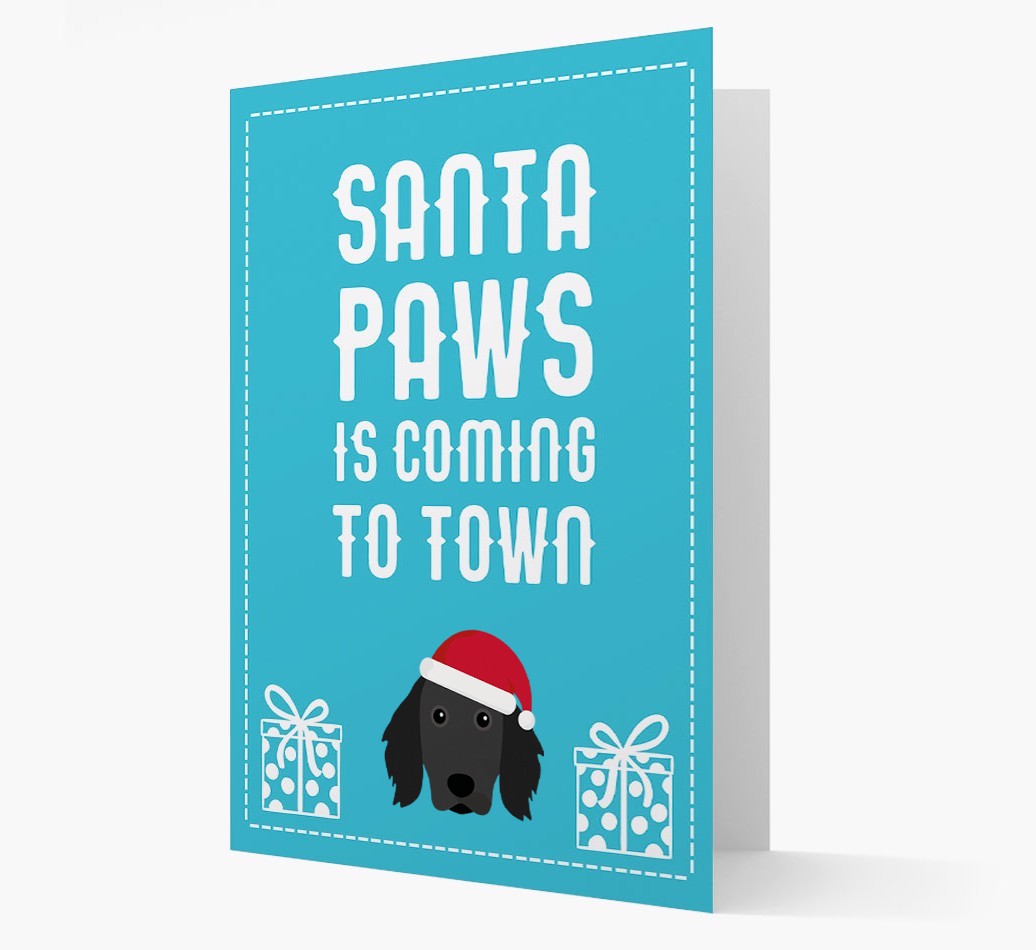 'Santa Paws is coming to town' Card with your {breedFullName} Christmas Icon