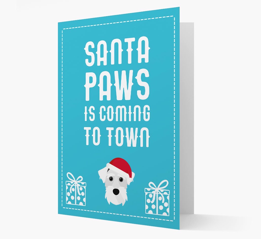 'Santa Paws is coming to town' Card with your {breedFullName} Christmas Icon