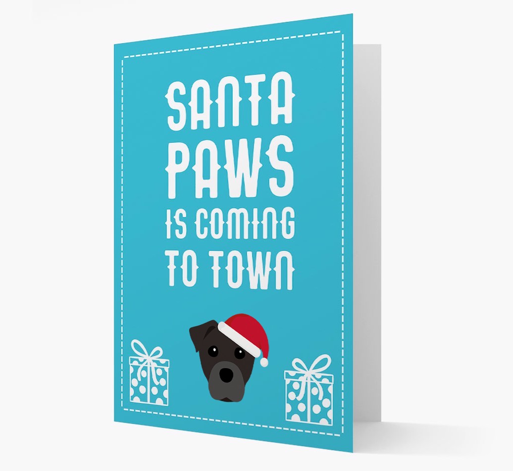 'Santa Paws is coming to town' Card with your {breedFullName} Christmas Icon