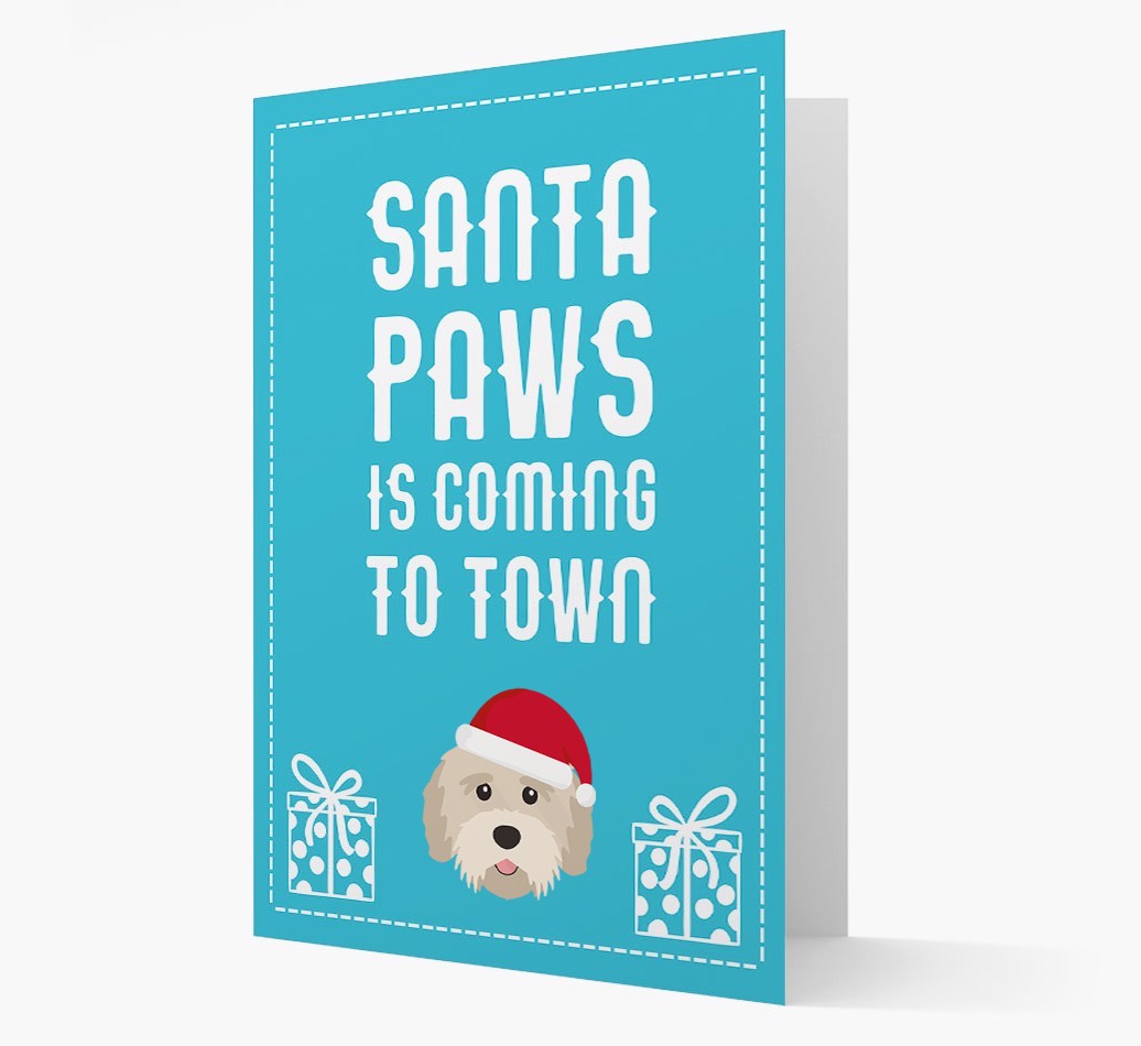 'Santa Paws is coming to town' Card with your {breedFullName} Christmas Icon