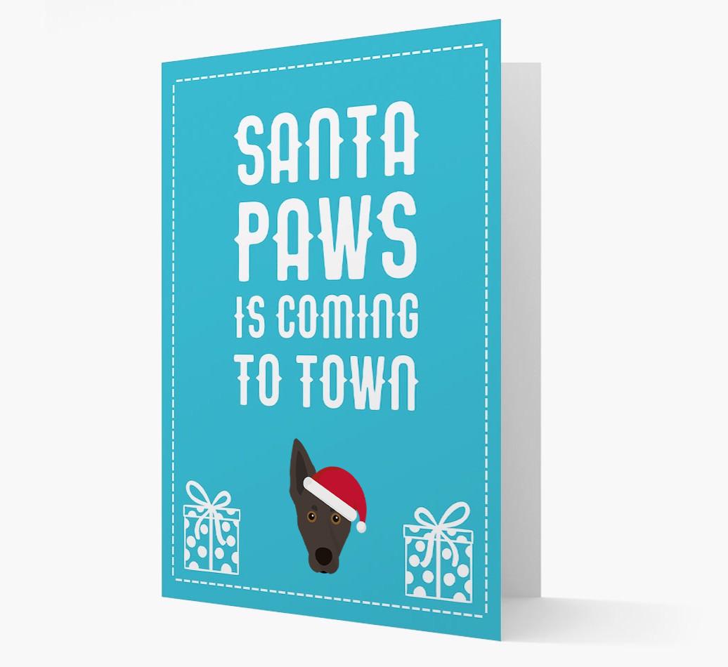 'Santa Paws is coming to town' Card with your {breedFullName} Christmas Icon