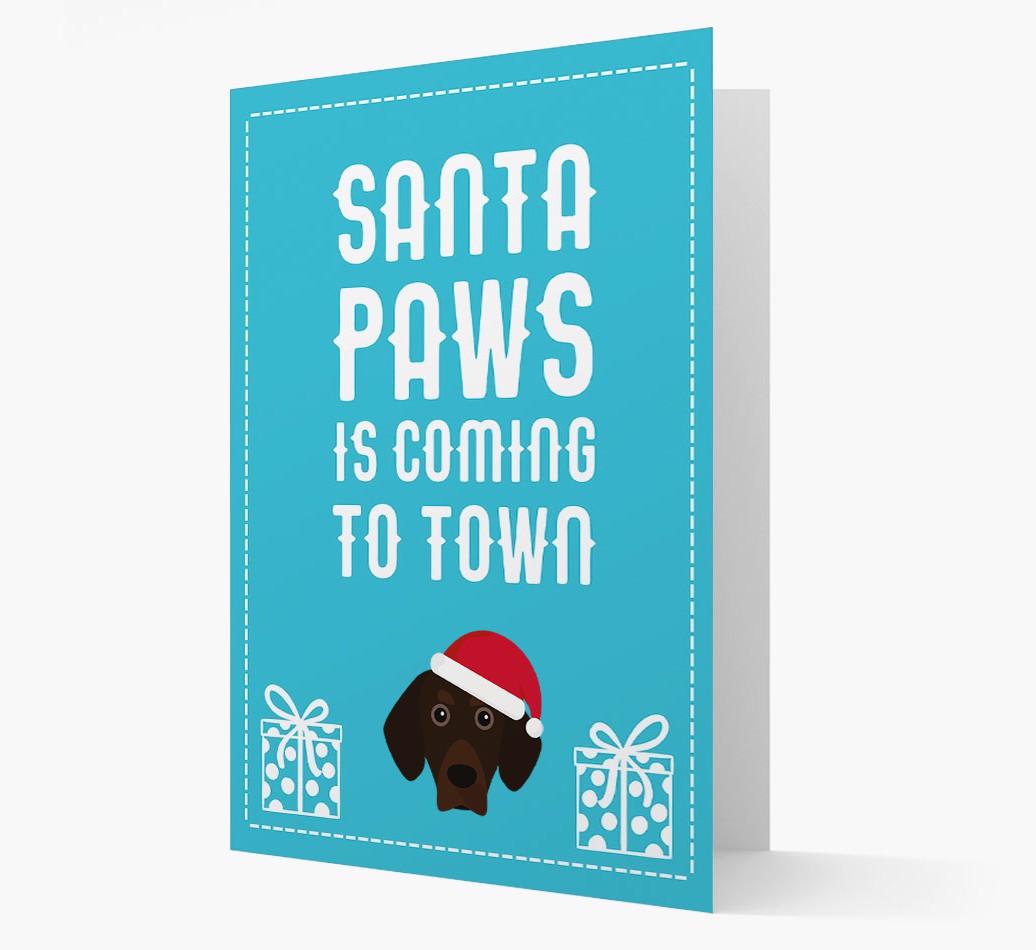 'Santa Paws is coming to town' Card with your {breedFullName} Christmas Icon